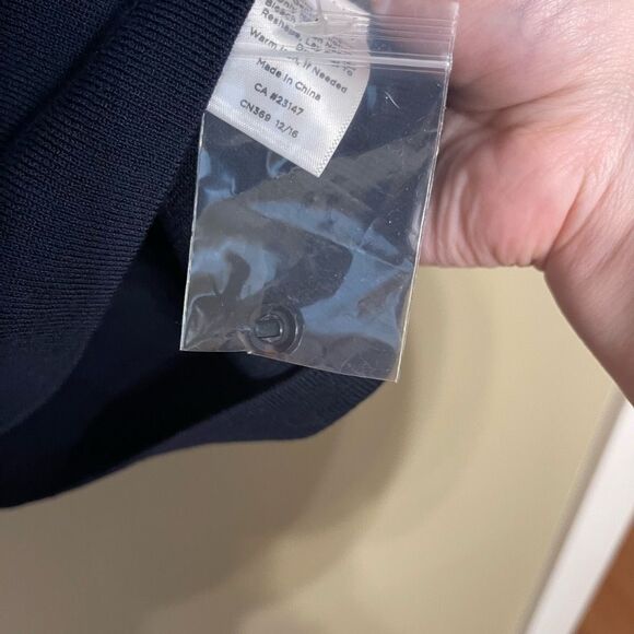 Talbots Womens Navy Blue Cotton Blend Elbow Bell Sleeve Sweater Petite Large NWT - Picture 8 of 10